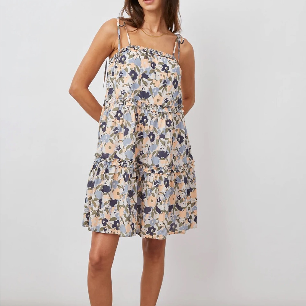 Rails Floral Print Dress - Blue and Cream